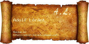 Adolf Lóránt névjegykártya